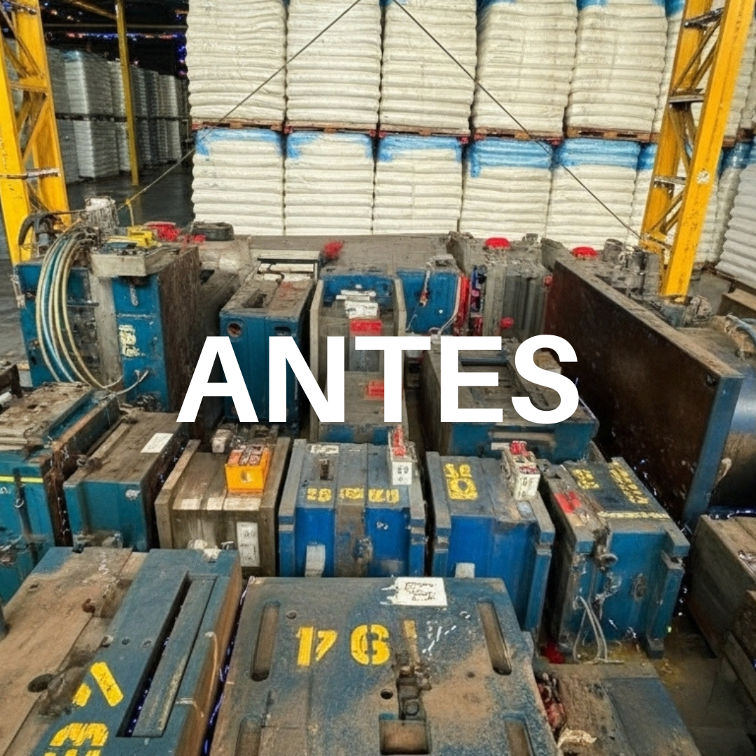 Diferentes modelos de porta-moldes lado a lado.