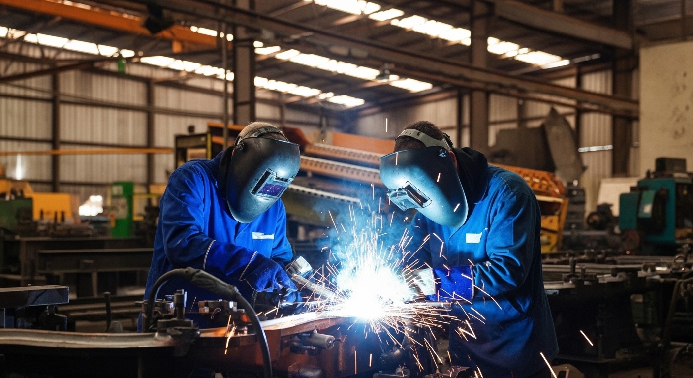 Parque fabril da Estrumeca simbolizando parceria e capacidade produtiva.