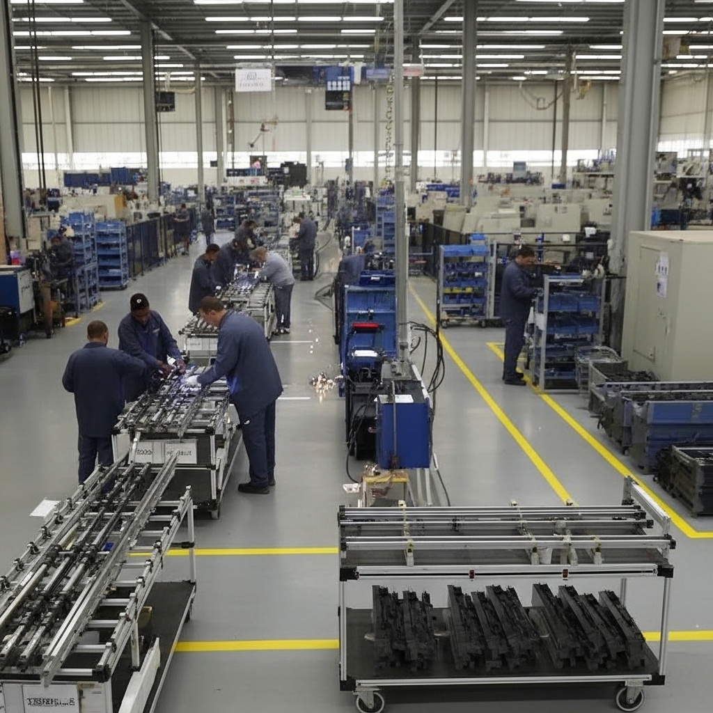 Pátio com produtos prontos para expedição na Estrumeca.