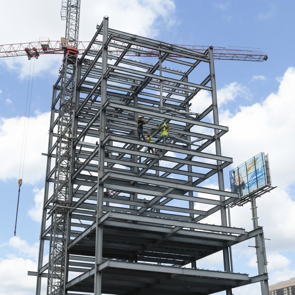 Estrutura metálica fabricada sob medida.